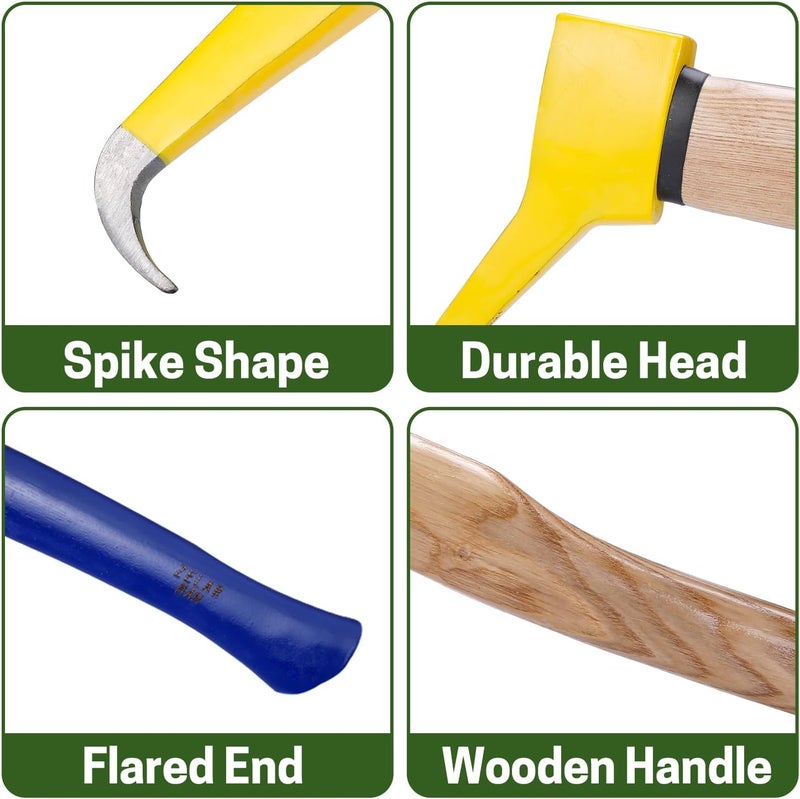 ZELARMAN Pickaroon Logging Tool, Hookaroon, Log Roller Tool, Hookaroon for Dragging and Stacking Firewood, Sharp Pick Tool for Logs - Image 3